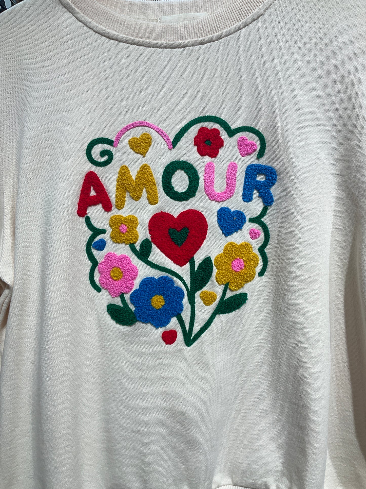 Sudadera “Amour” Floral Bordada