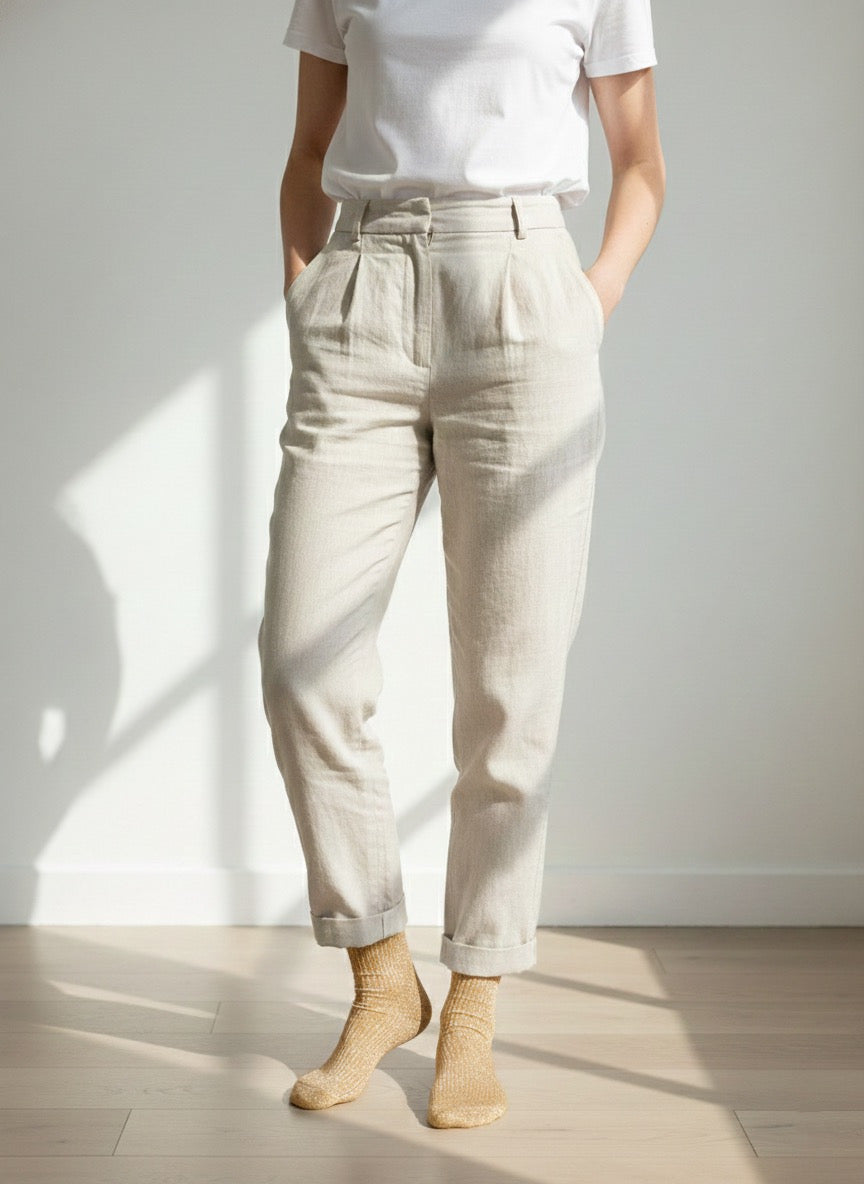 Calcetines Texturizados de Punto Brillante