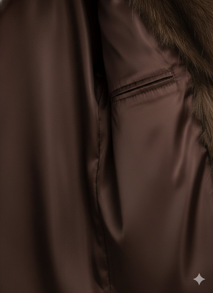 Abrigo de Piel Sintética Lujosa