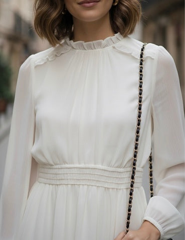 Vestido blanco con volantes