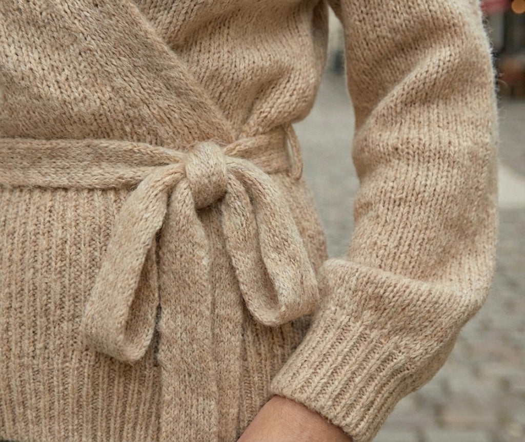 Jersey cruzado de punto con lazada