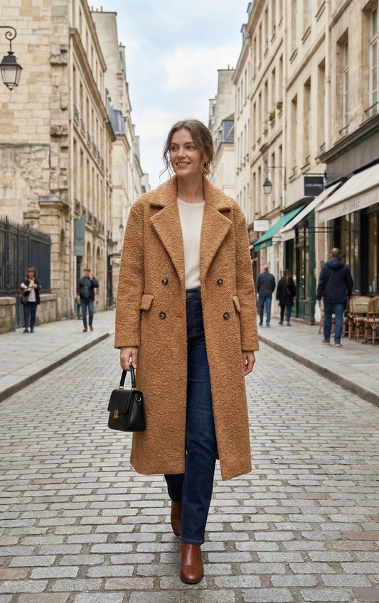 Abrigo Teddy Cruzado Midi