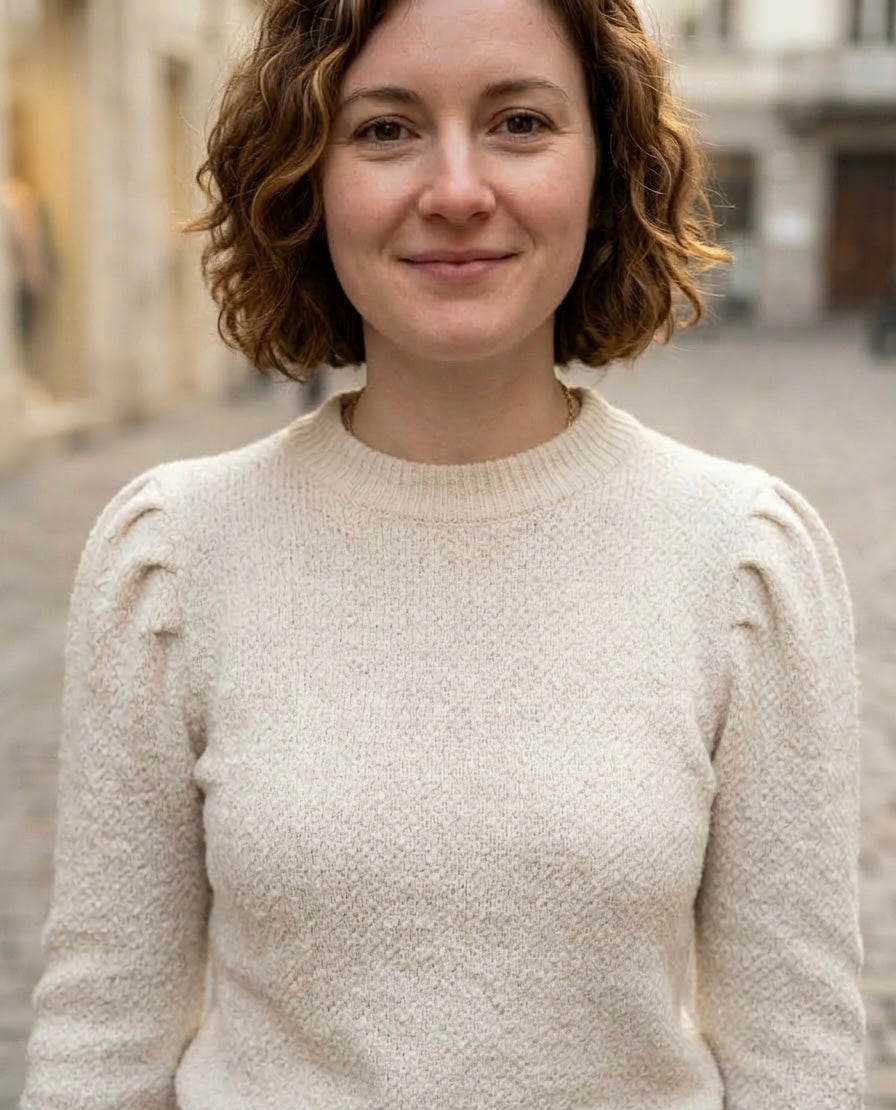 Jersey de punto texturizado con mangas abullonadas