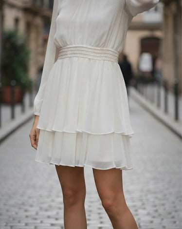 Vestido blanco con volantes