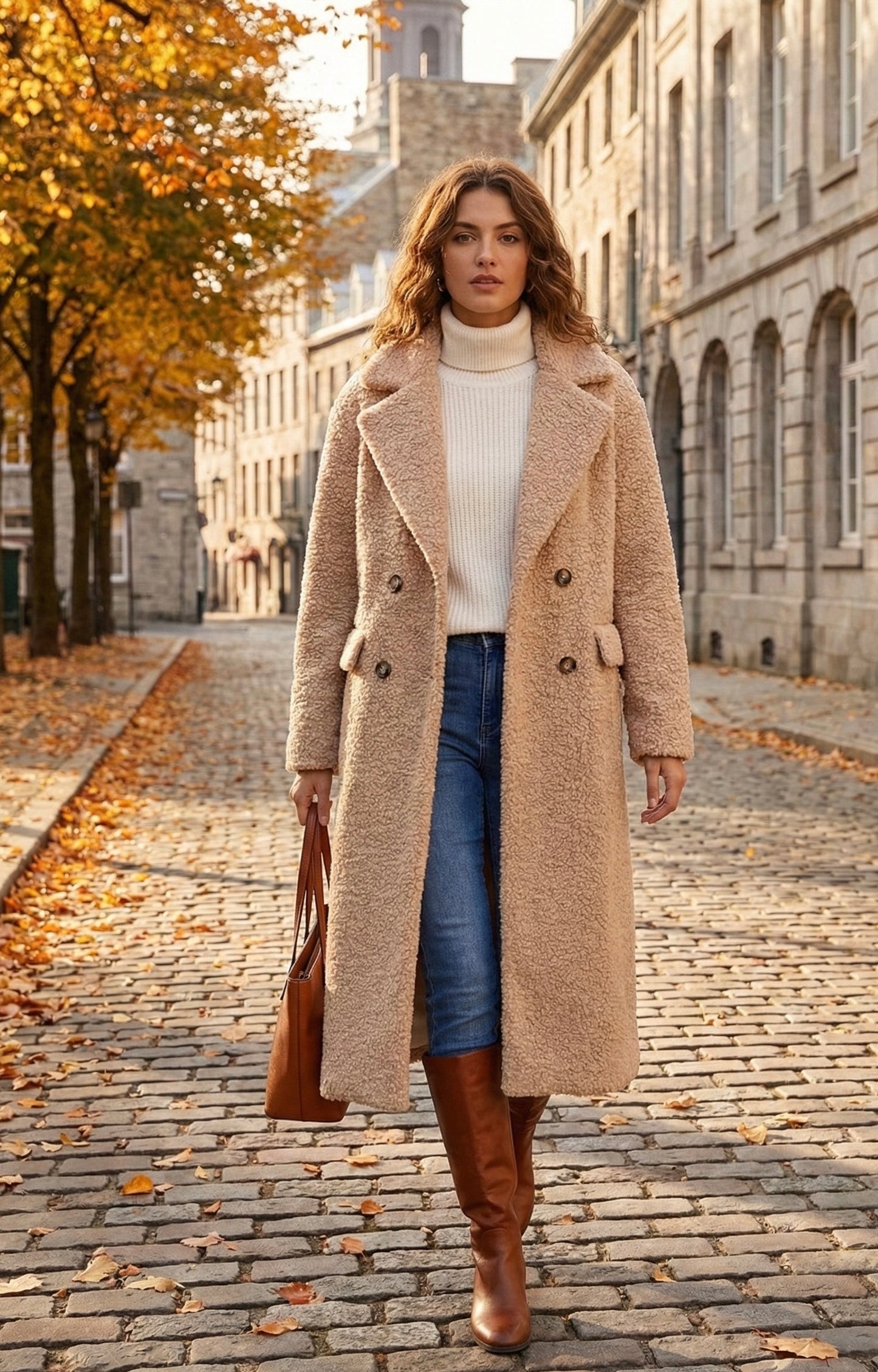 Abrigo Teddy Cruzado Midi