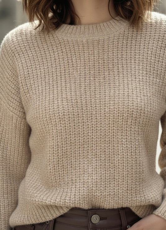 Jersey de Punto Suave con Textura Pelo