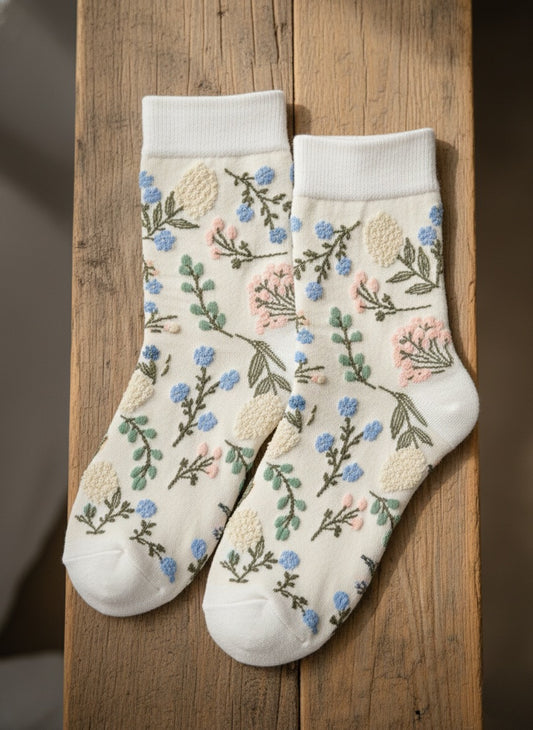 Calcetines Bordados Florales