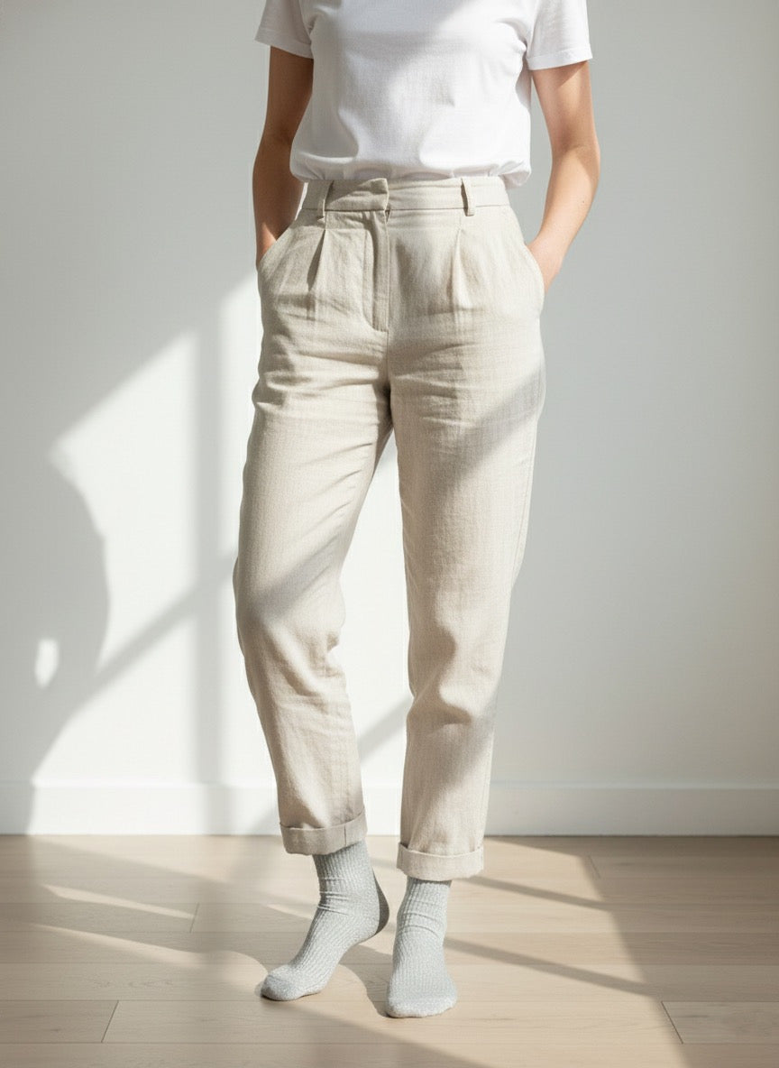 Calcetines Texturizados de Punto Brillante