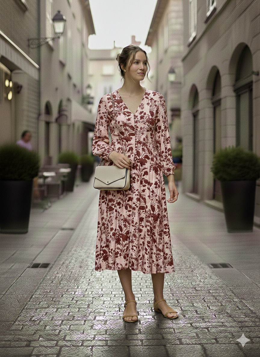 Vestido largo estampado