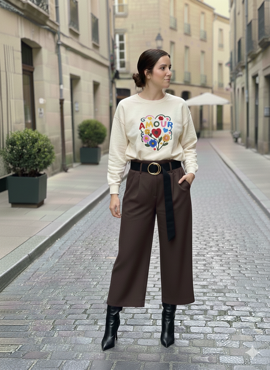 Sudadera “Amour” Floral Bordada