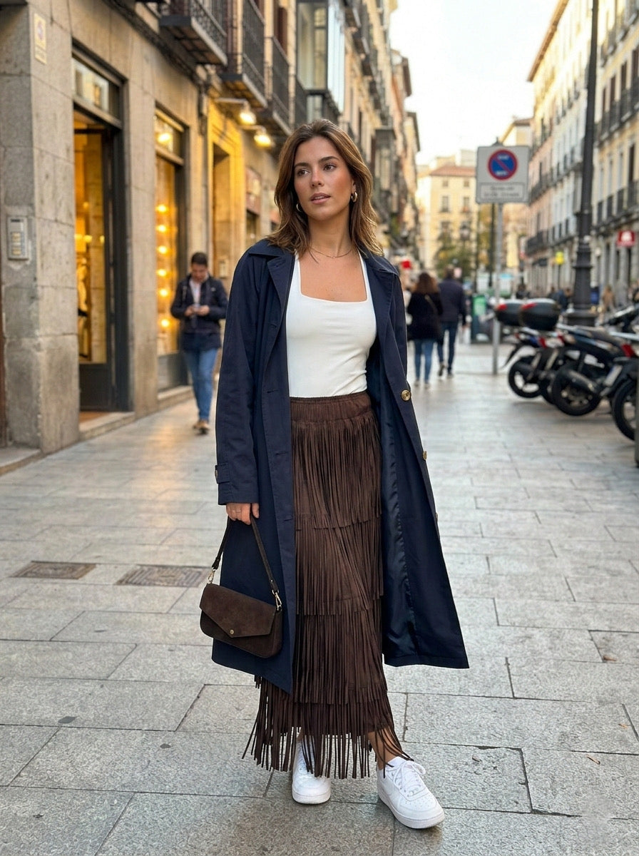 Parka forrada con detalle de cuadros