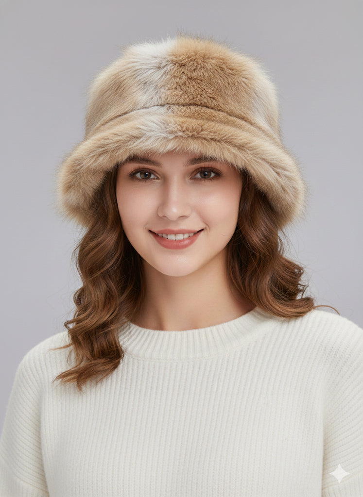 Sombrero de Pelo Sintético Faux Fur Lujo - Estilo Fedora Invierno