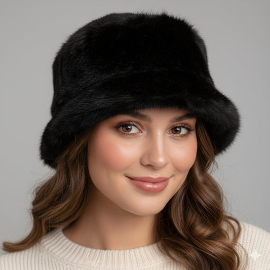 Sombrero de Pelo Sintético Faux Fur Lujo - Estilo Fedora Invierno