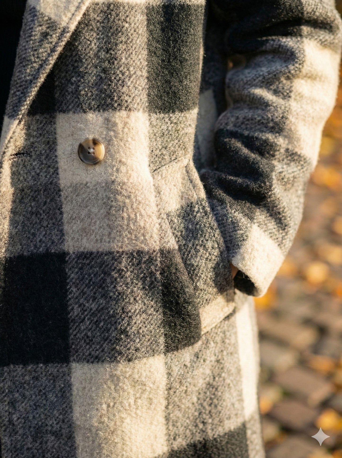 Abrigo Largo de Cuadros Tartán Oversize