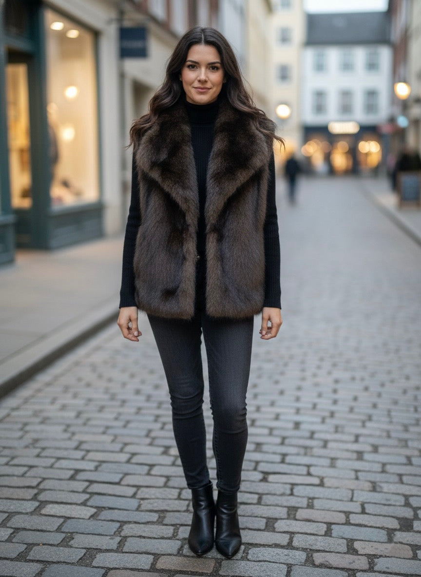 Chaleco de Pelo Sintético Lujo