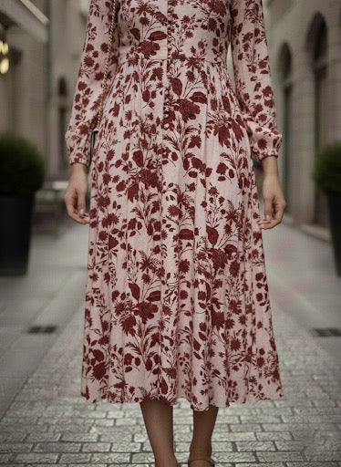 Vestido largo estampado