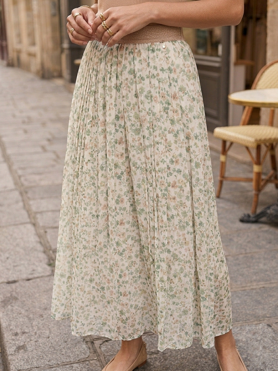 Falda midi estampado floral