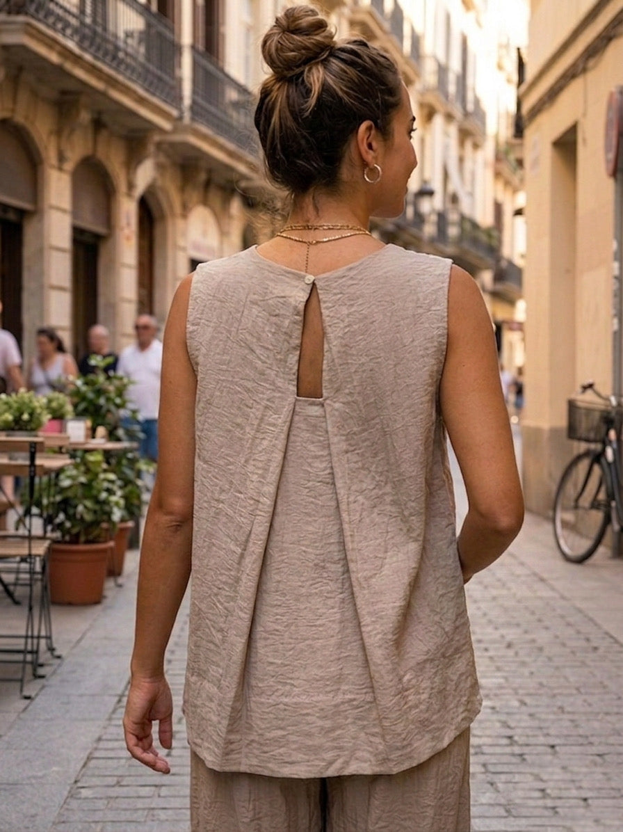 Blusa Fluida Espalda Abierta