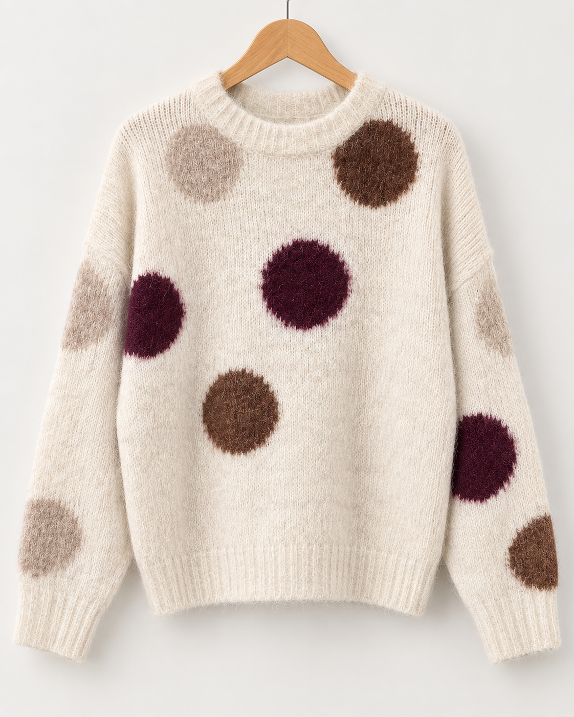 Jersey de lunares crema vista frontal