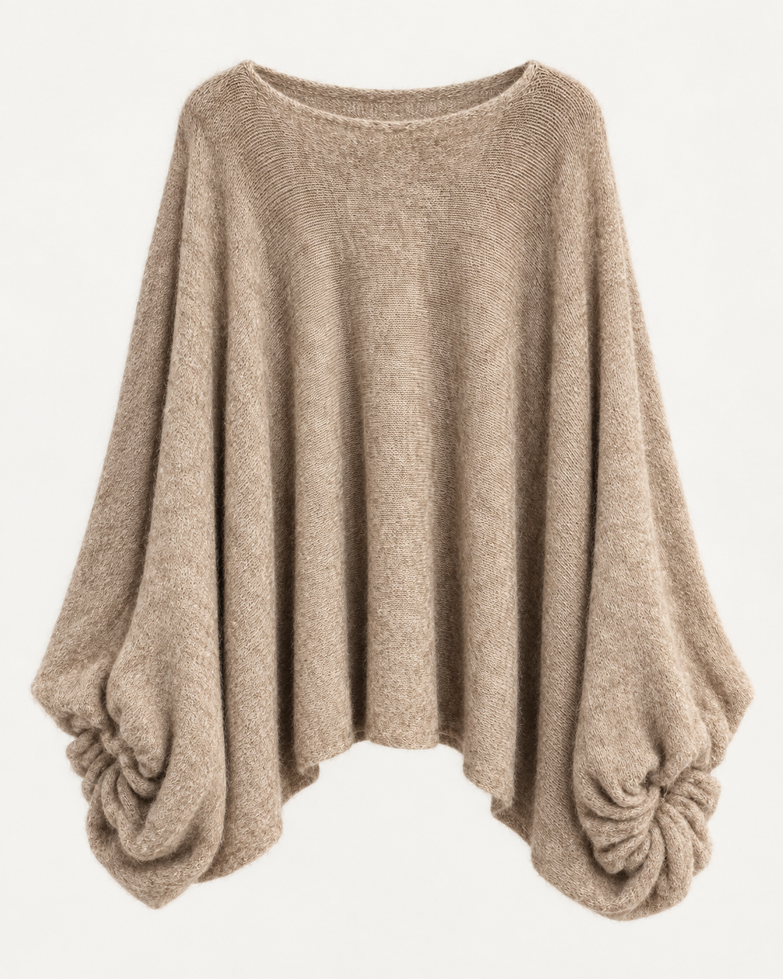 Jersey oversize beige de punto suave, vista de producto