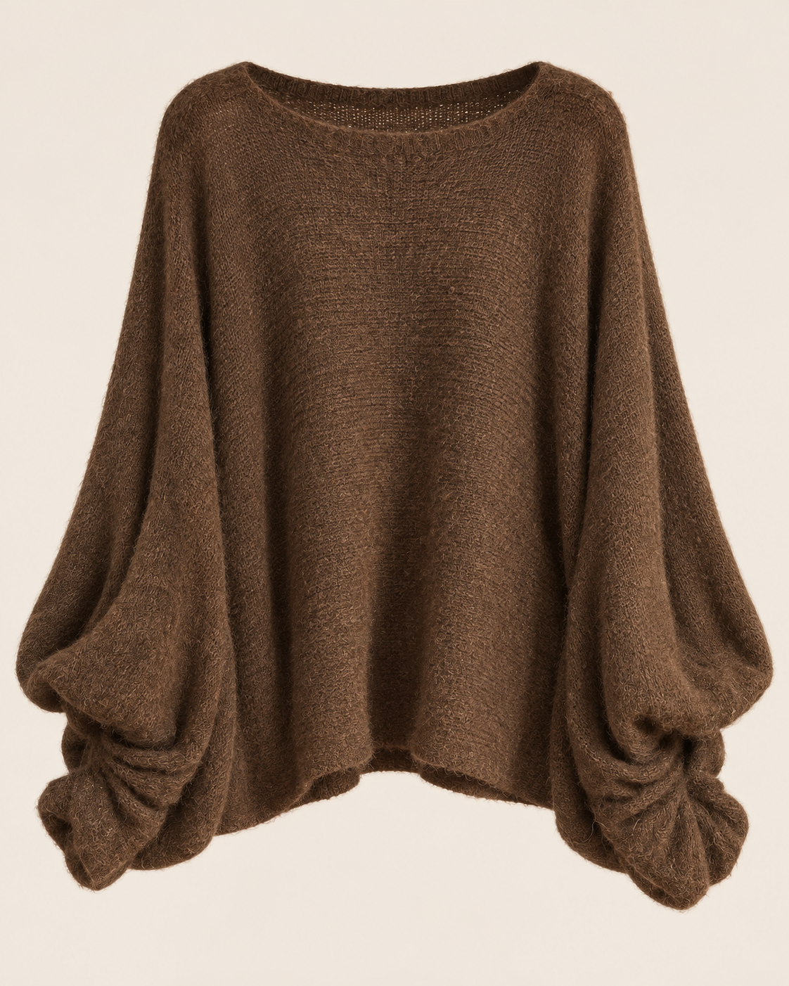 Jersey oversize marrón de punto suave, vista de producto